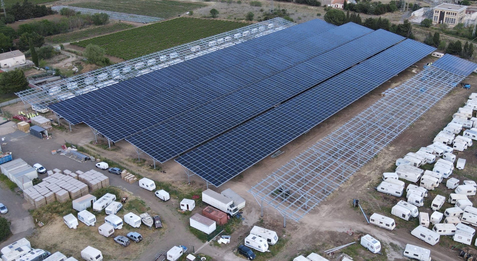 Ombrières photovoltaïques de Vias